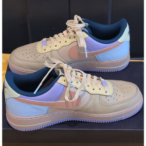 Nike Air Force 1 '07 LV8 Multicolor Colorblock Beige Peach Blue Men's Sneakers